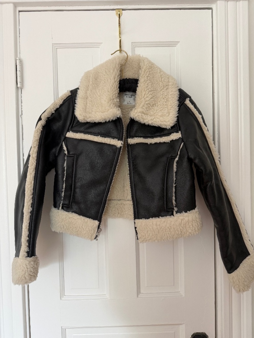 Bomber Style Jacket faux leather and faux fur